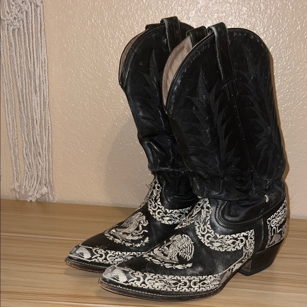 Black and White Western Boots
